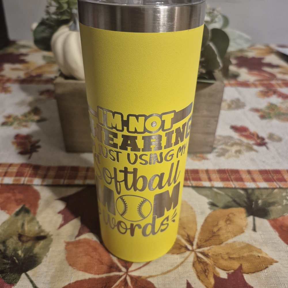 Yellow Softball Mom Tumbler